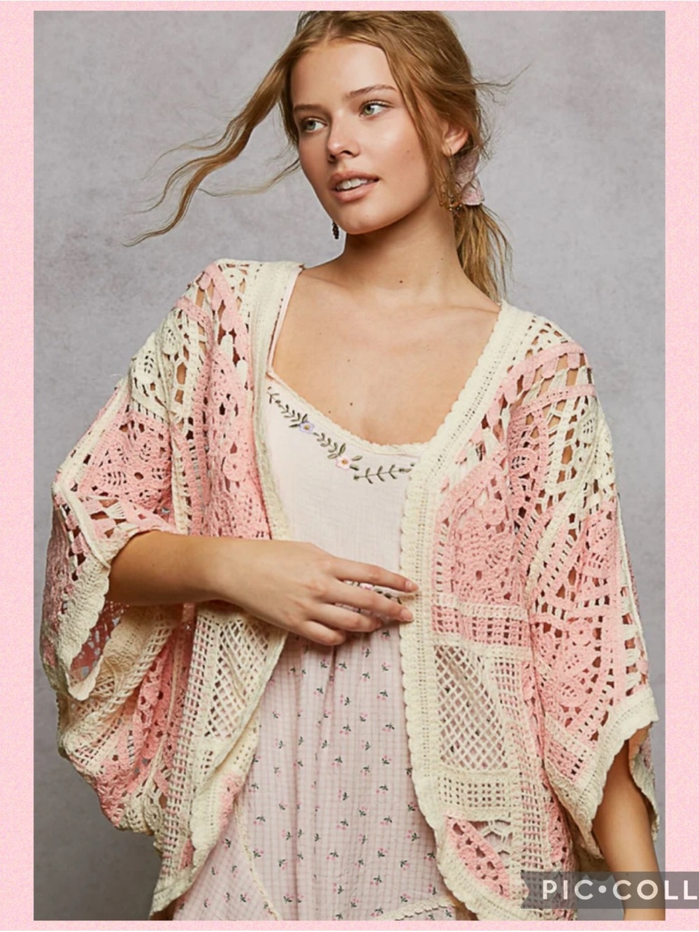 💖POL Geometric & Floral Crochet Cardigan💖